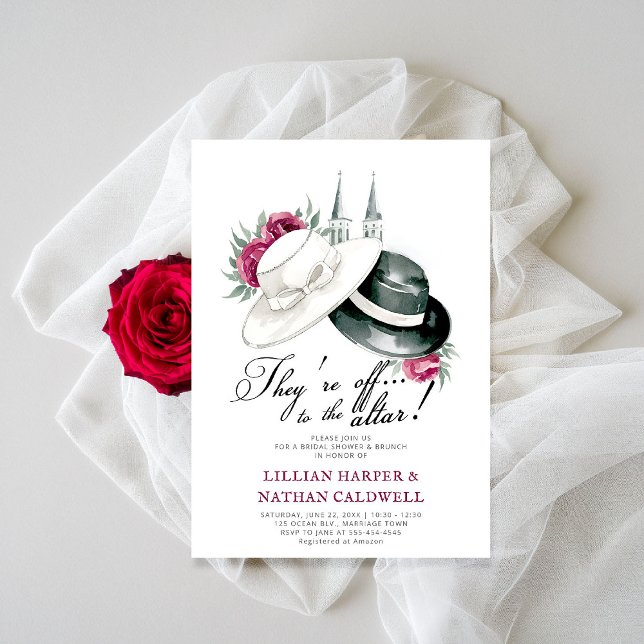 Convites Kentucky Derby Wedding Rosas Elegante (kentucky derby bridal shower invitation red roses churchill spires horse racing theme elegant coed)