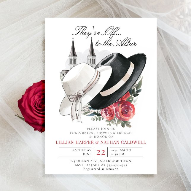 Convites Kentucky Derby Wedding Rosas Spires (kentucky derby bridal shower invitation red roses churchill spires horse racing theme calligraphy)