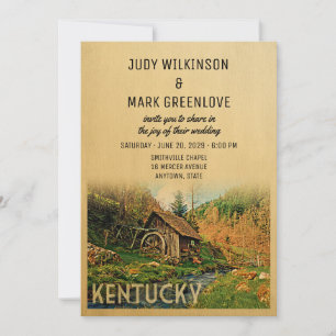 Convites Kentucky Wedling Invitation Rustic Cabin Mill