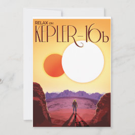 Convites Kepler-16b: Pôr do Sol Solar Binário Arte Espacial