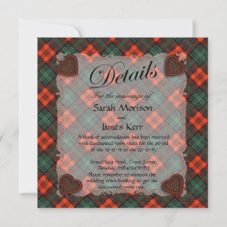 Convites Kerr Scottish clan tartan - Xadrez
