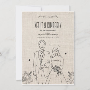 Convites "Ketut & Kimberly - Elegante Casamento Convide Des