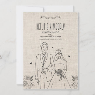Convites "Ketut & Kimberly - Elegante Casamento Convide Des