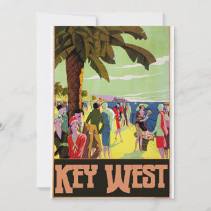 Convites Key West Florida Viagem Vintage Trabalho de arte