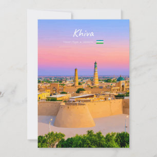 Convites Khiva, Uzbequistão - Silhueta de Fortaleza Antiga