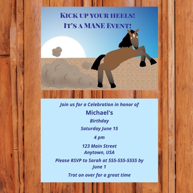 Convites Kick up your heels, it's a mane event (Criador carregado)