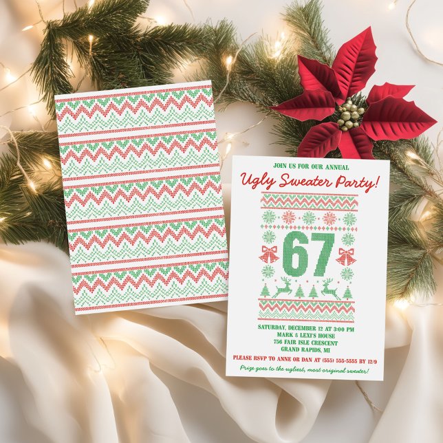 Convites Kids' 67 Ugly Sweater Holiday Party (Criador carregado)