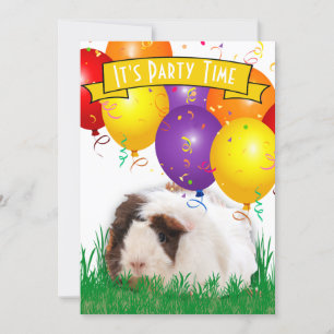 Convites Kids aniversário de 3 anos do Partido Guiné e Porc