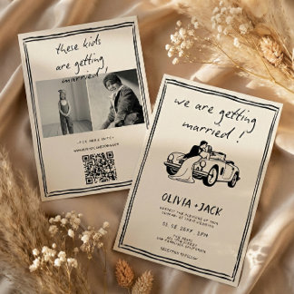 Convites Kids Are Getting Married Photo QR Code Wedding