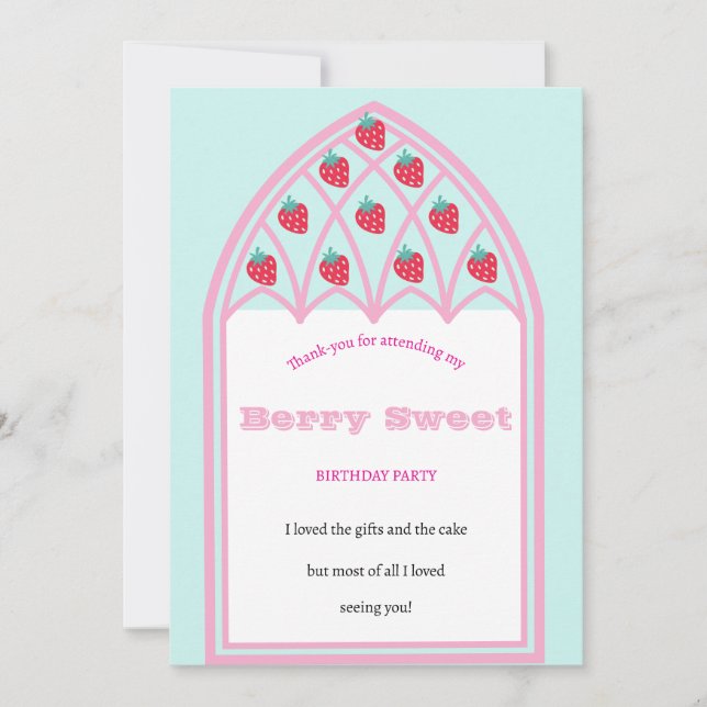 Convites Kids Berry Sweet Party Flat-you Card (Frente)