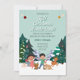 Convites Kids Christmas Wonderland Party Holiday Forest 