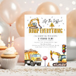 Convites Kids Construction Watercolor Festa de aniversário<br><div class="desc">Celebre seu melhor aniversário de construção de todos os tempos com este convite de festas único! Apresentando um pano de fundo branco, um sinal de stop, um caminhão de lixo, um escavador, semáforos, e um cone com uma dispersão de parafusos, este convite cria uma atmosfera única para o aniversário do...</div>