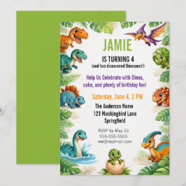 Convites Kids Dinosaur Themed Birthday