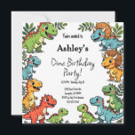 Convites Kids Dinossaur Festa de aniversário<br><div class="desc">Convites de festas de aniversários temáticos do dinossauro do garoto.</div>