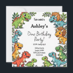 Convites Kids Dinossaur Festa de aniversário<br><div class="desc">Convites de festas de aniversários temáticos do dinossauro do garoto.</div>