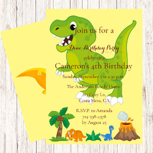 Convites Kids Dinossaur Theme Festa de aniversário