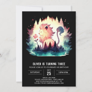 Convites Kids Fantasy Lion Birthday