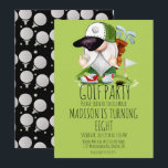 Convites Kids Golf Gnome Festa de aniversário Esportiva<br><div class="desc">Convites de Golfe para Bolas de Golfe e Gnomo Texturizados por Festa de aniversário</div>