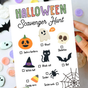 Convites Kids Halloween Scavenger Hunt Game