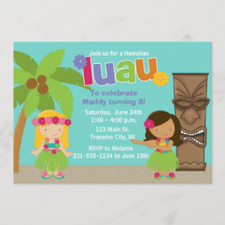 Convites Kids Partido Luau Havaiano