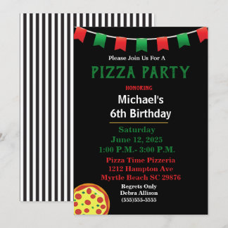 Convites Kids Pizza Festa de aniversário