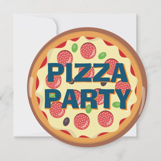 Convites Kids Pizza Party Any Age Birthday (Frente)