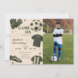 Convites Kids Soccer Themed Birthday Photo Invitation
