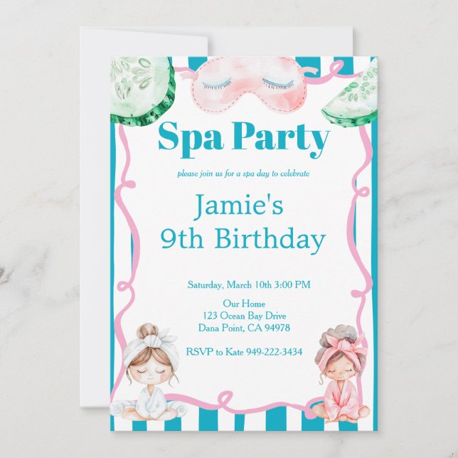 Convites Kids Spa Party Birthday (Frente)