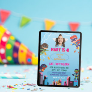 Convites Kids Super Herói Festa de aniversário