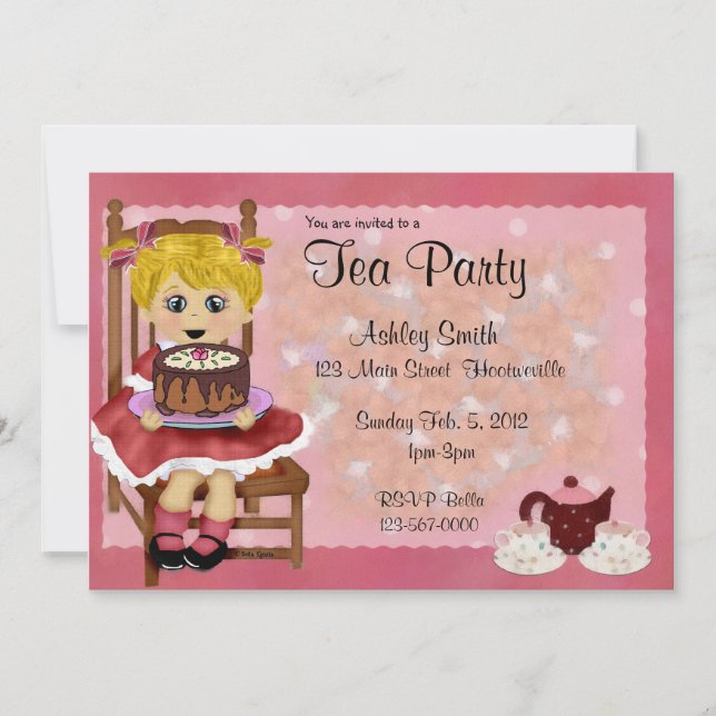 Convites Kids Tea Party (Frente)