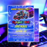 Convites Kids Video Game Truck Festa de aniversário<br><div class="desc">Acelere a diversão na festa de aniversário do seu filho! Nosso convite de festas de aniversário temático convida jovens jogadores a uma celebração poderosa. Alinhe seu dia especial com aventuras épicas e memórias alegres!" Você pode personalizá-lo com seu próprio texto.</div>