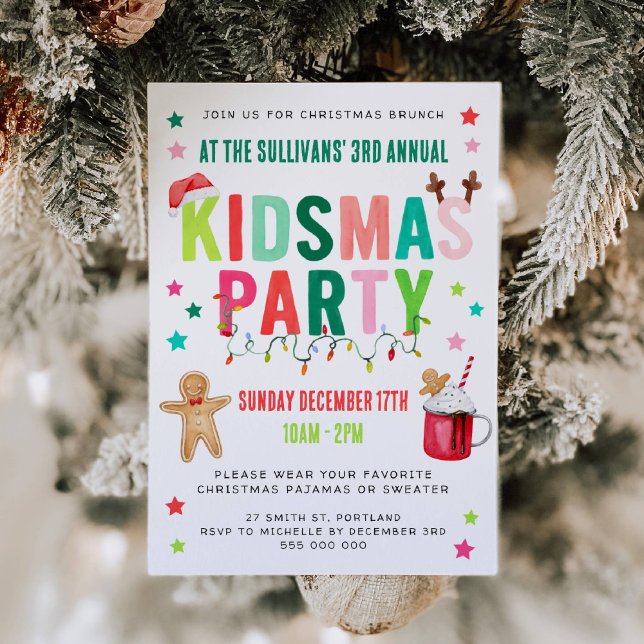 Convites Kidsmas Christmas Party Invitation (Criador carregado)