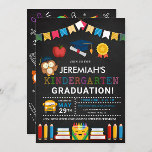 Convites Kindergarten Graduation Chalkboard