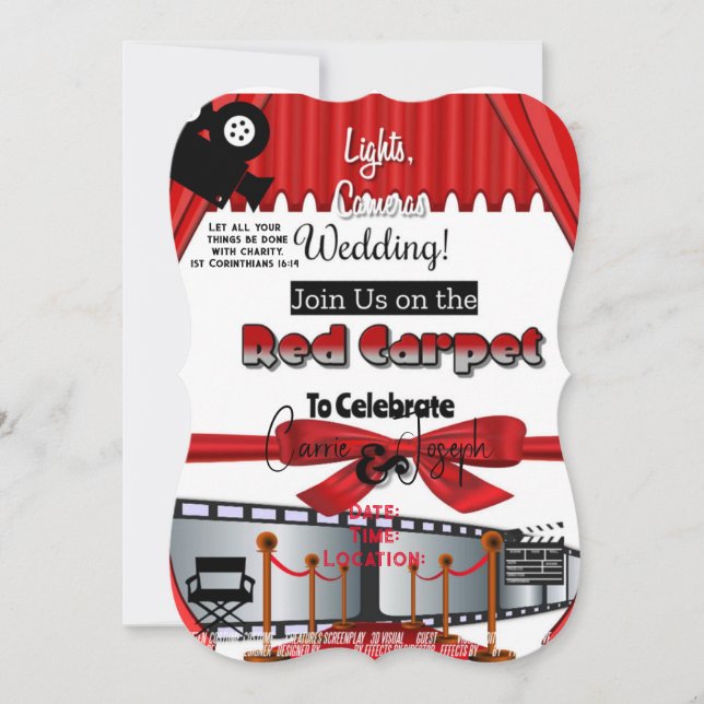 Convites Kindgom Red Carpet Invitation (Frente)