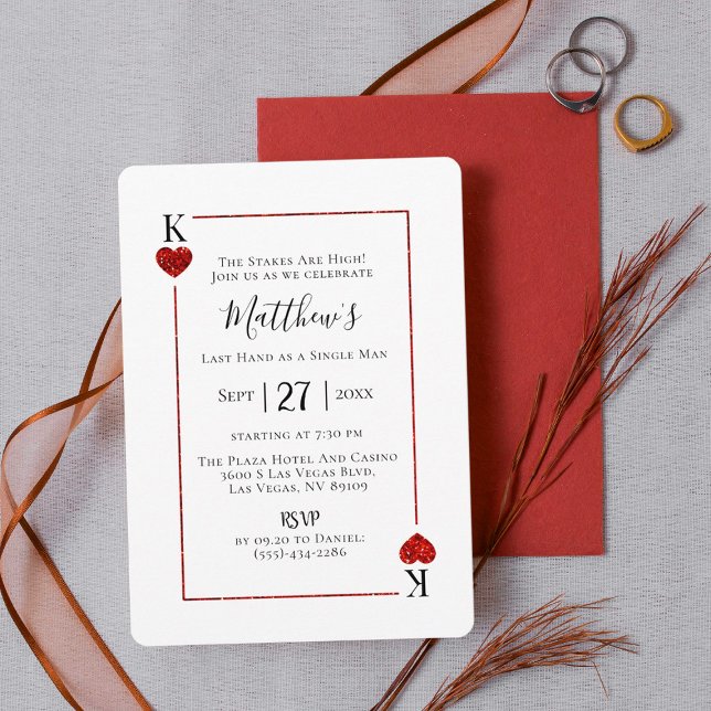 Convites King of Hearts Las Vegas Bachelor Party (Criador carregado)