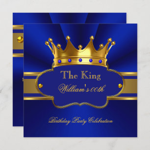 Convites King Royal Blue Dourado Mens Mans