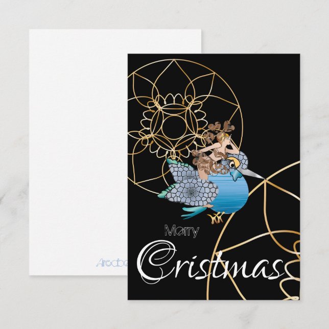 Convites Kingfisher e le fatine del Natale Feliz cristmas I (Frente/Verso)