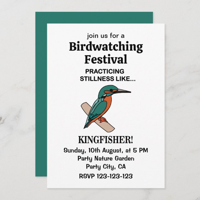 Convites Kingfisher Praticando Estilidade Como Kingfisher (Frente/Verso)