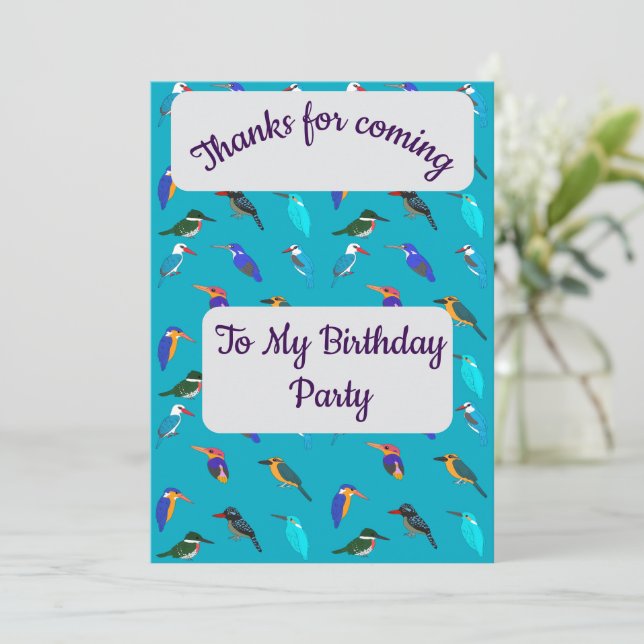 Convites Kingfishers Thank you Card (Em pé/Frente)
