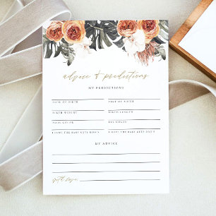 Convites KINSLEY Boho Terracotta Tropical Baby Advice Card
