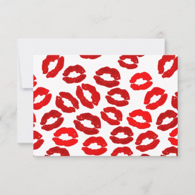 Convites kisses lips lipstick print valentines day pattern (Frente)