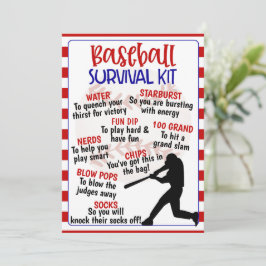 Convites Kit de Sobrevivência do Baseball