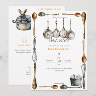 Convites Kitchen Bunny Travessuras 🐇 Chás de Bebê
