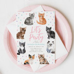 Convites Kitten Cat Vamos Pawthday<br><div class="desc">Celebre o dia especial do seu pequeno com este gatinho,  o convite de aniversário do temed.</div>