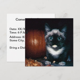 Convites Kitten e Pumpkin para o Halloween