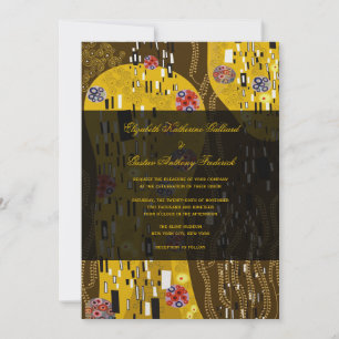 Convites Klimt inspirou o chique de Nouveau da arte o
