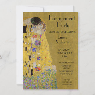 Convites Klimt's The Biss - Festa de noivado de Art Nouveau