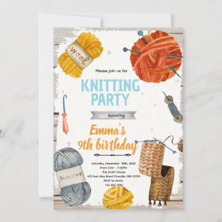 Convites Knitting party invitation