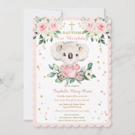 Convites Koala Baptism Personalizado e Primeiro Aniversário