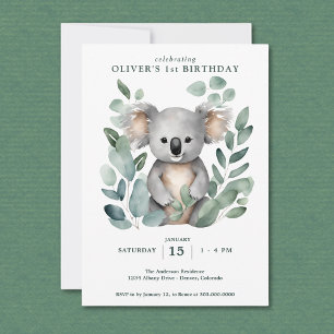 Convites Koala Bear FIrst Birthday